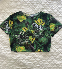 Folhagem Bikini Crop Top Cover Up