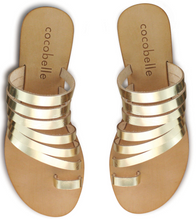 Cocobelle Women's Sandals Palermo Italian Leather Sandal Gold Leather Straps