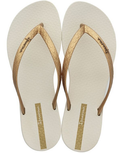 Ipanema Women's Flip Flops Wave Essence Sandal Beige Gold Brazilian Sandals