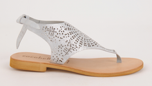 Cocobelle Women's Sandals Tye Leather Sandal Laser Distressed Silver Straps