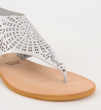 Cocobelle Women's Sandals Tye Leather Sandal Laser Distressed Silver Straps