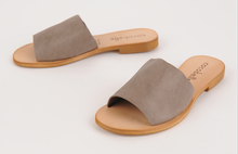 Cocobelle Women's Sandals Bhea Italian Leather Slide Sandal Gray Straps