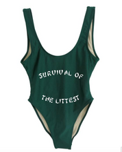 Private Party Swimwear One Piece Black Survival of the Littest Swimsuit