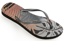 Havaianas Women's Flip Flops Slim Foliage Sandal Black Floral Sandals