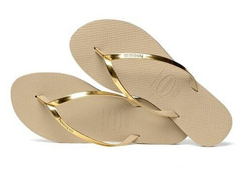 Havaianas Women`s Flip Flops You Metallic Sandals Sand Grey Light Golden