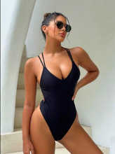 OBL Swimwear Backless Black One Piece Swimsuit