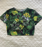 Folhagem Bikini Crop Top Cover Up