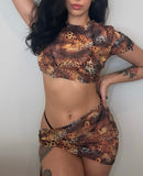 Jaguar Bikini Crop Top Cover Up