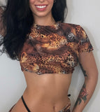 Jaguar Bikini Crop Top Cover Up