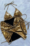 Gold Lux Bikini Skirt Cover Up