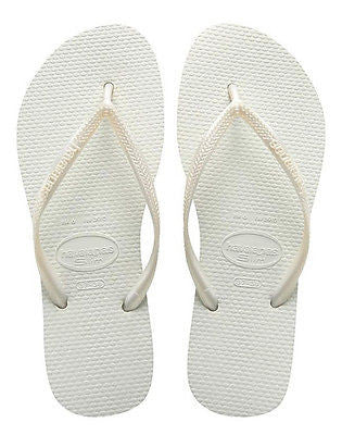 Havaianas Women's Flip Flops Slim Style White Brazilian Sandal