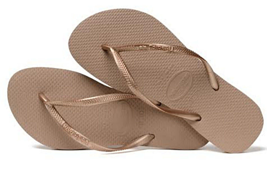 Havaianas Women`s Flip Flops Slim Style Sandal Rose Gold Sexy Sandals