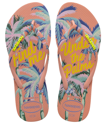 Havaianas Women's Flip Flops Slim Summer Sandals Silk Rose Summer Print