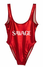 Private Party Swimwear Metallic One Piece Swimsuit Savage Red Metallic Swimsuit