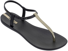 Ipanema Women's Flip Flops Bandeau Sandal Black and Gold T Strap Sandals