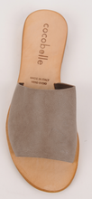 Cocobelle Women`s Sandals Bhea Italian Leather Slide Sandal Gray Straps