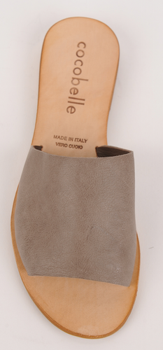Cocobelle Women's Sandals Bhea Italian Leather Slide Sandal Gray Straps