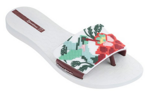 Ipanema Women's Flip Flops Nectar Sandal White  Burgundy Slide Thong Sandals