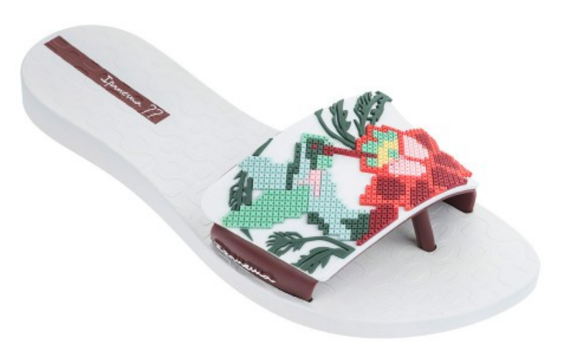 Ipanema Women`s Flip Flops Nectar Sandal White  Burgundy Slide Thong Sandals