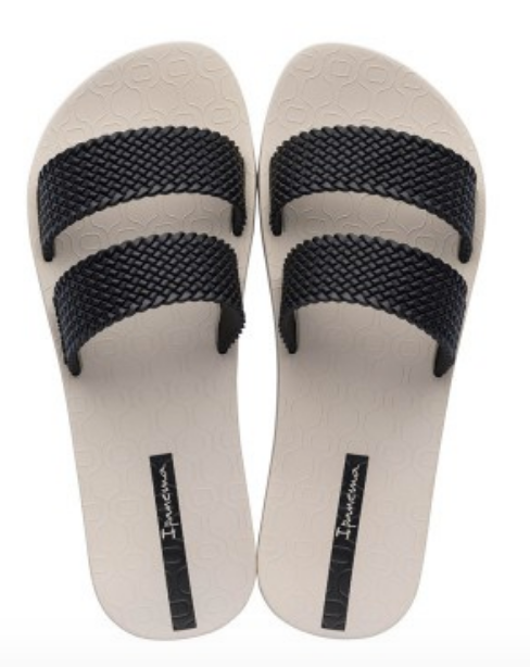 Ipanema Women's Flip Flops City Sandal Beige and Black Slide Sandals