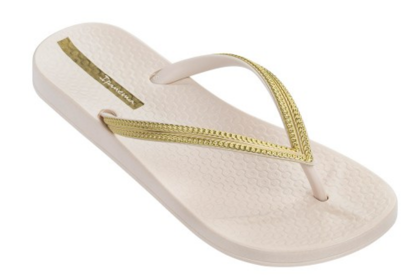 Ipanema Women`s Flip Flops Ana Metallic III Sandal Beige Gold Brazilian Sandals
