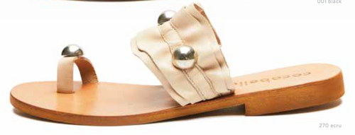 Cocobelle Women's Sandals Abigail Italian Leather Sandal Ecru / Gold Orbs