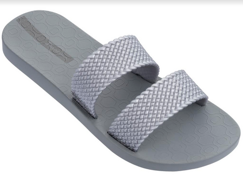 Ipanema Women's Flip Flops City Sandal Gray and Silver Slide Sandals