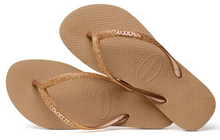 Havaianas Women`s Flip Flops Slim Glitter Sandal Rose Gold Sandals
