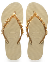 Havaianas Women's Flip Flops Slim Leaves Mesh Sandals Sand Grey