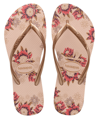 Havaianas Women's Flip Flops Slim Organic Sandal Ballet Rose Floral Sandals