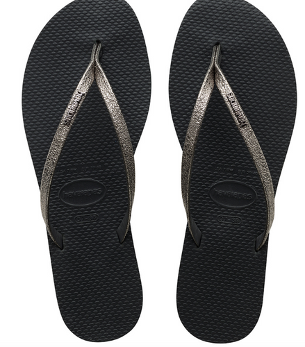 Havaianas Women's Flip Flops You Shine Sandals New Graphite Glitter Sandal