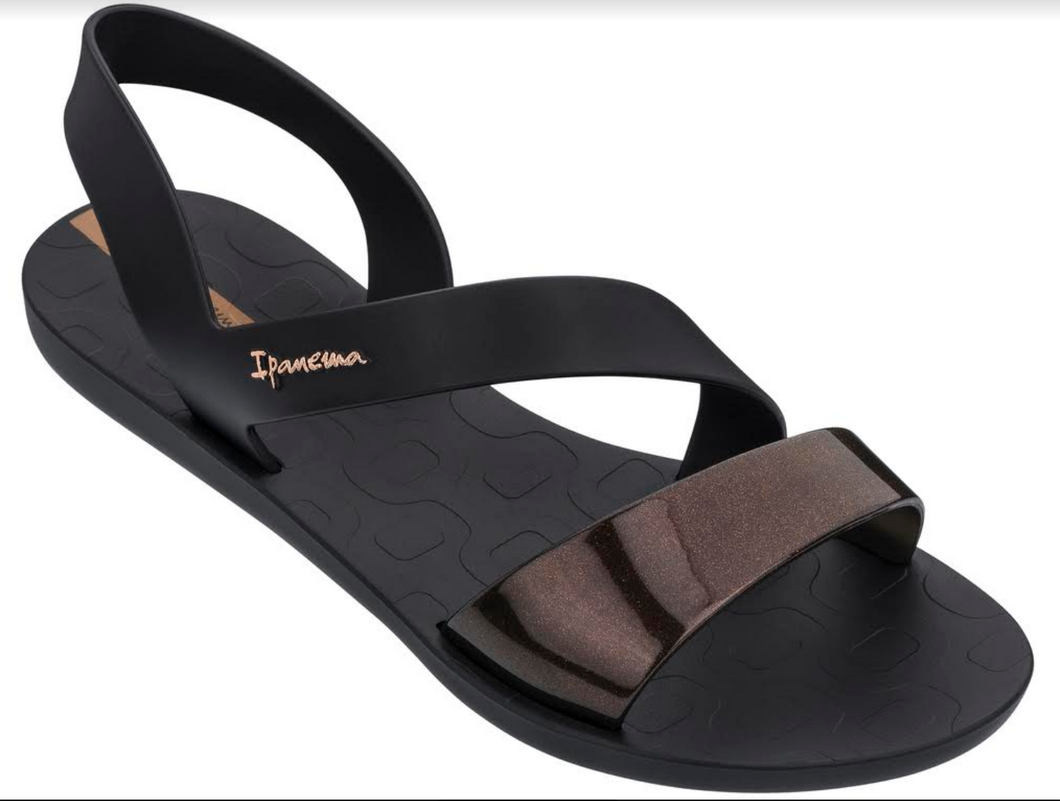 Ipanema Women's Sandals Vibe Sandal Black Metallic Black Brazilian Sandals