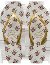 Havaianas Women`s Flip Flops High Light II Sandal White / Gold Wedges