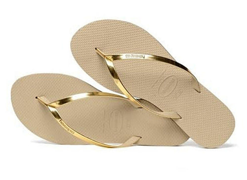 Havaianas Women's Flip Flops You Metallic Sandals Sand Grey Light Golden