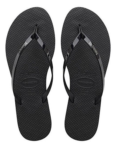 Havaianas Women's Flip Flops You Metallic Sandals Black Sexy Sandal