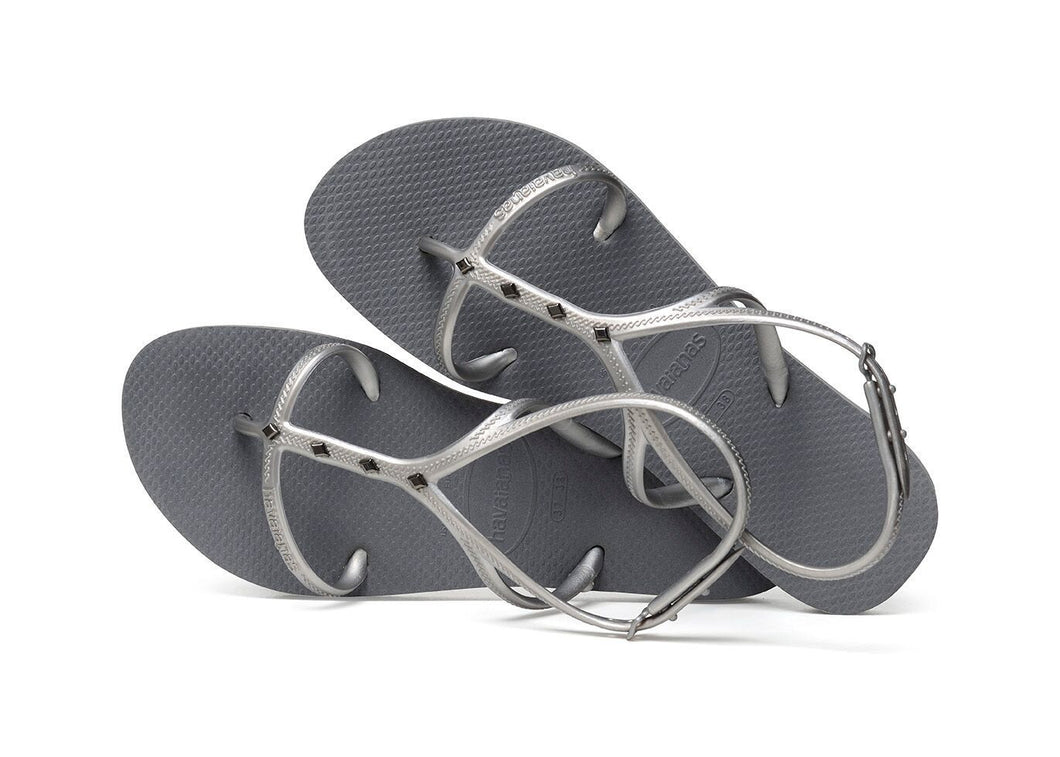 Havaianas Brazilian Women`s Flip Flops Allure Maxi Sandal Steel Grey Sandals